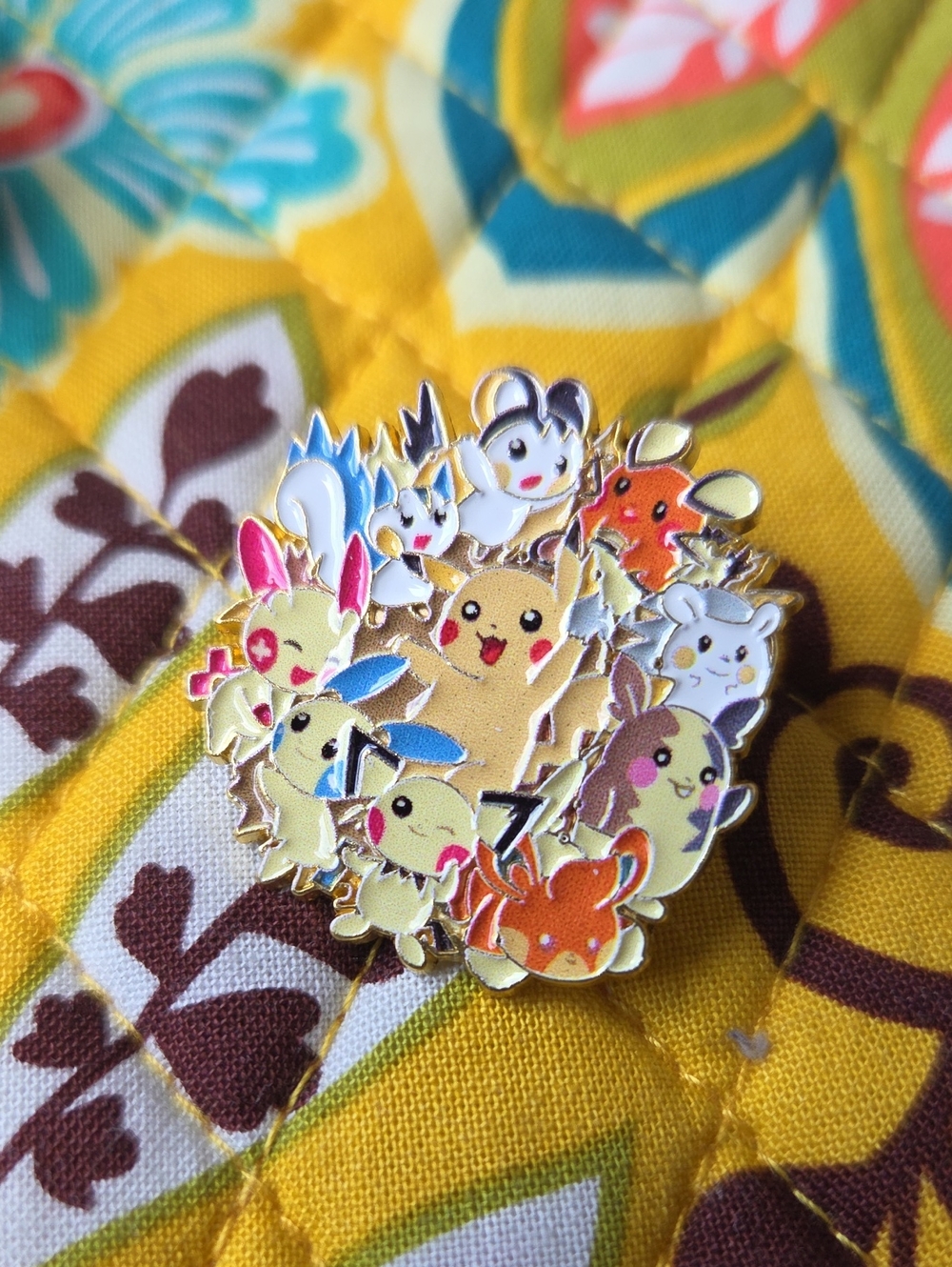 Pokemon Yellow and Multicolor Small Pets Enamel Pin Cluster